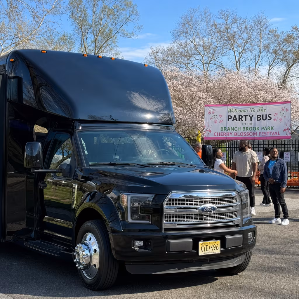 Party Bus to the Branch Brook Park Cherry Blossom Festival