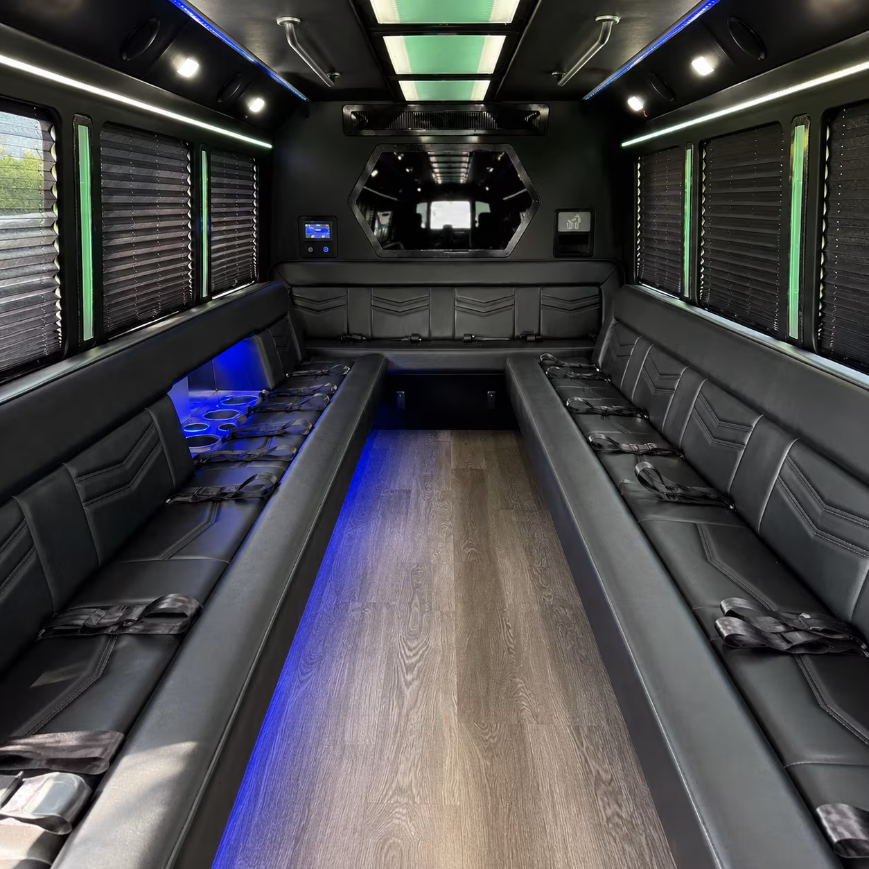 Newark Concert & Music Festival Transportation party bus interior