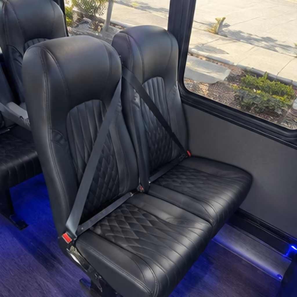 Newark School Event Transportation party bus interior