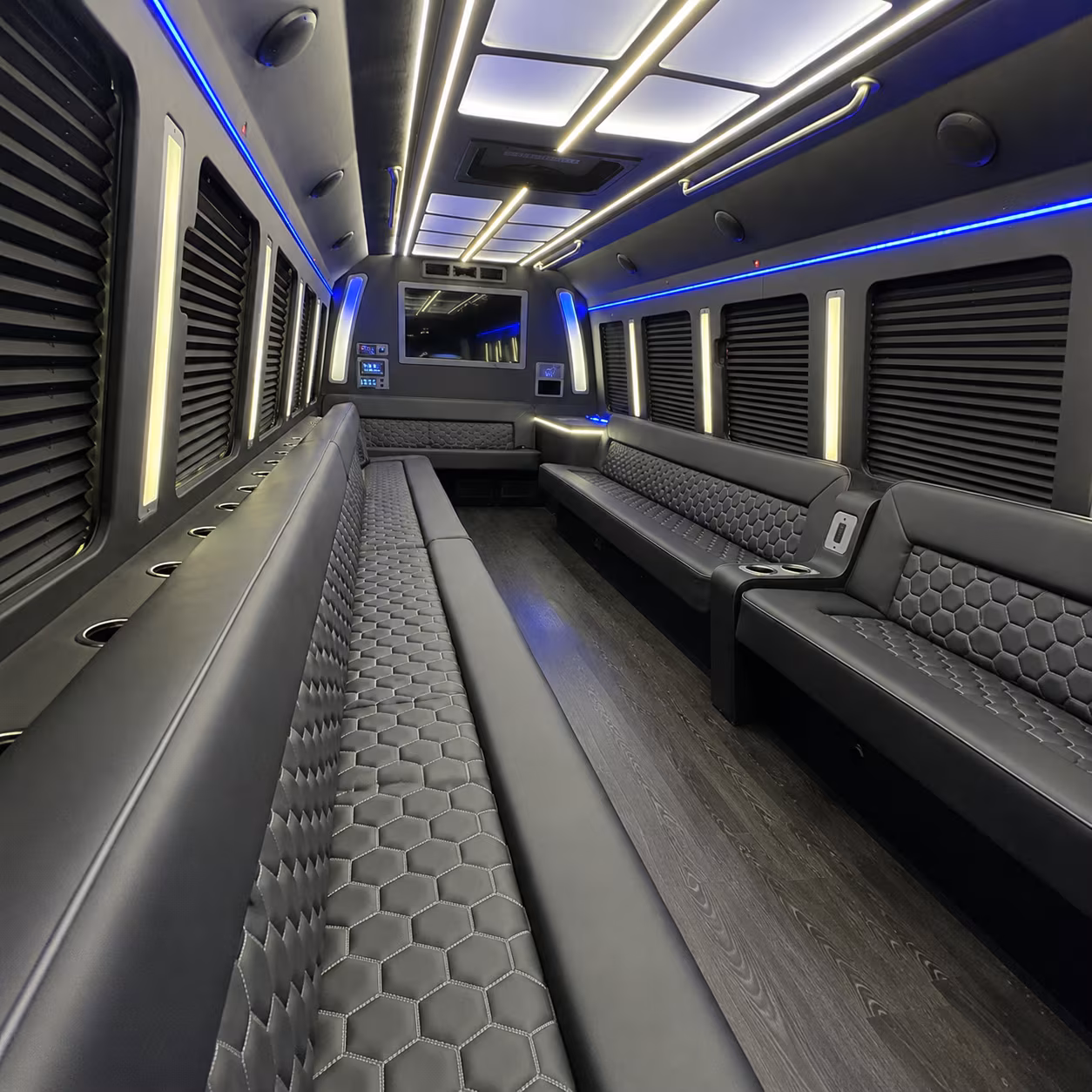 Newark Sporting Event Transportation party bus exterior