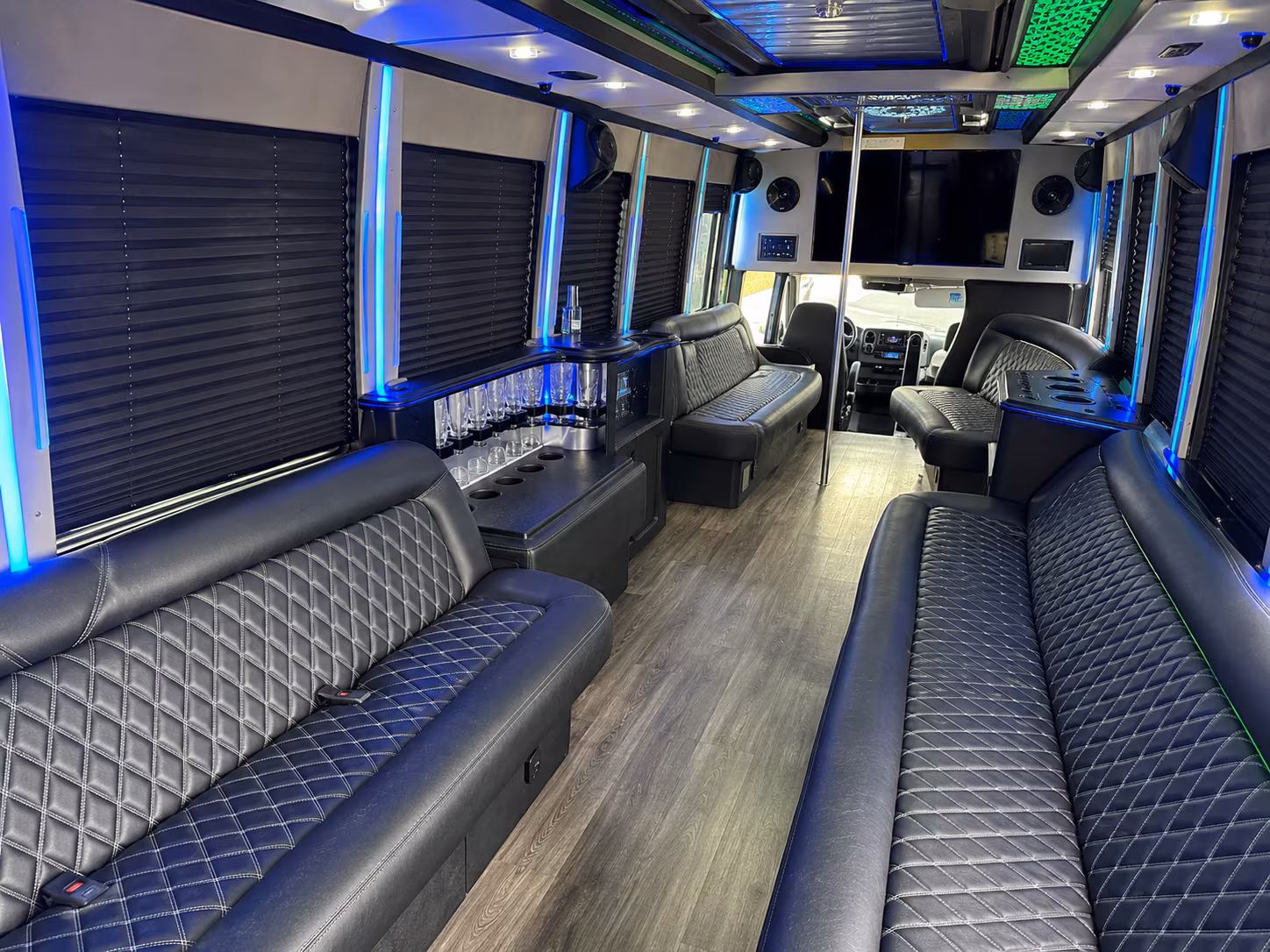 Newark Wedding Transportation party bus interior