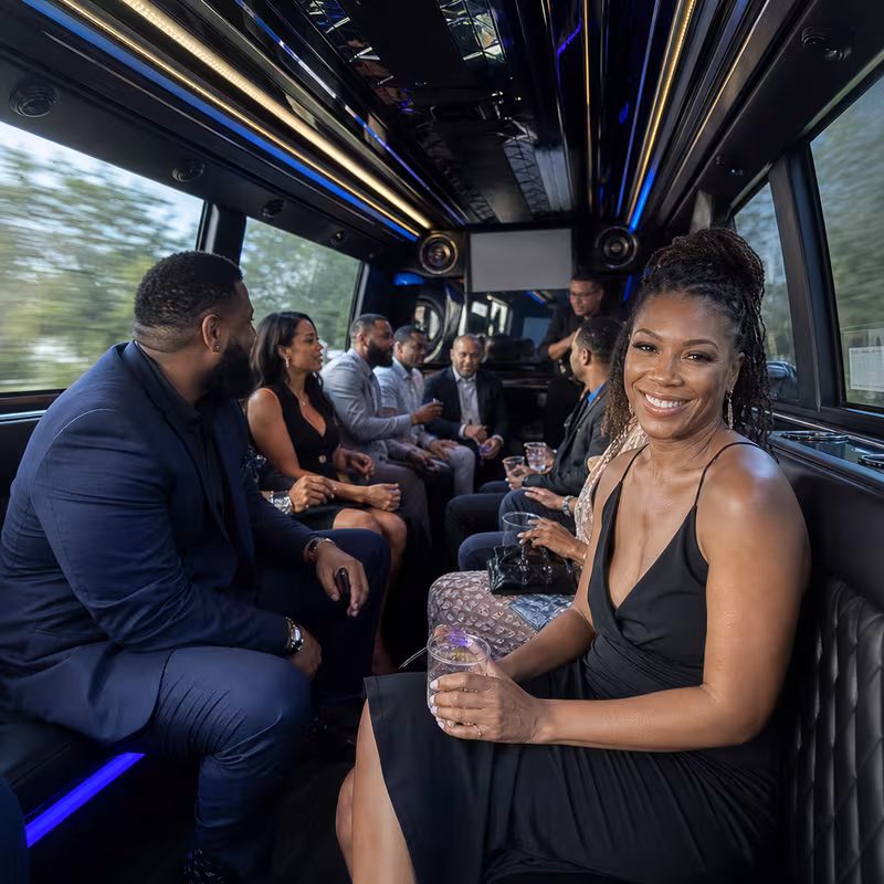 Black Mercedes Sprinter van staged for an Newark Private Event Transportation group