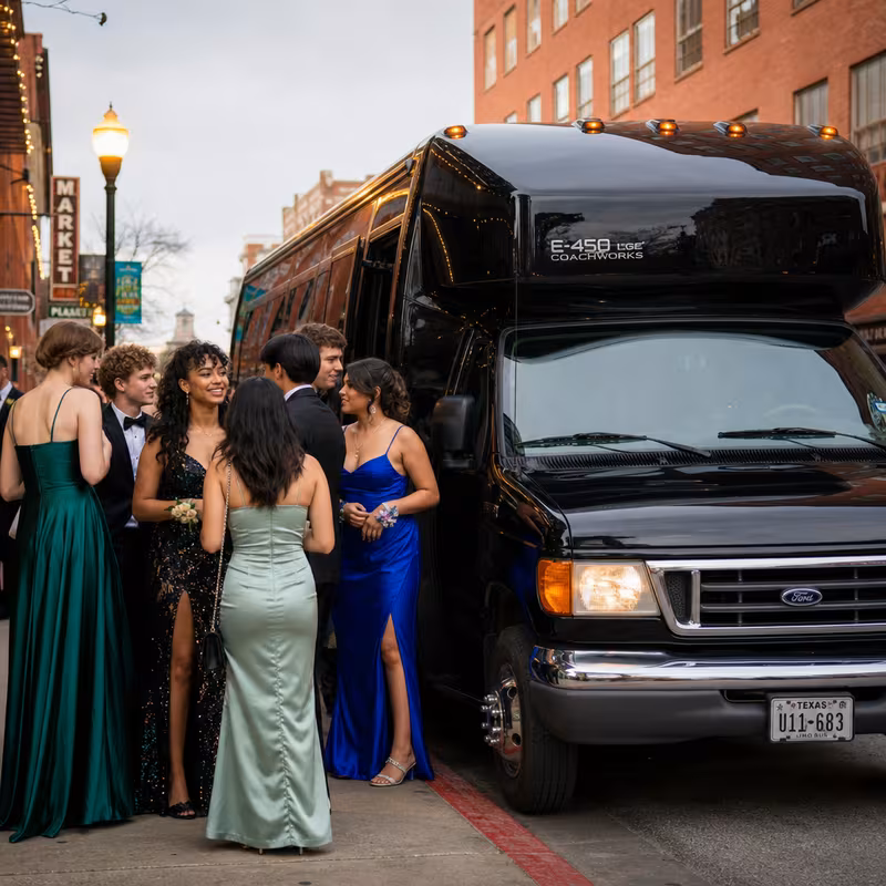 Passengers loading luggage while boarding an Newark group shuttle