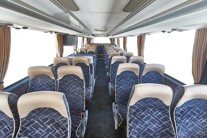 56 passenger charter bus interior